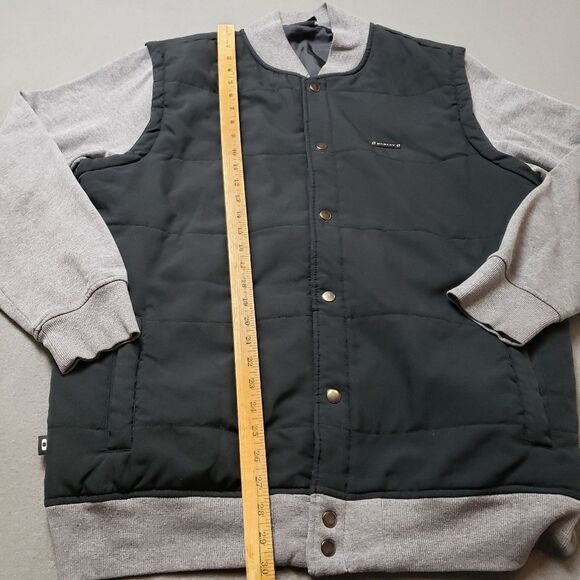 Oakley Street Bomber Jacket Men's XL Black And Gray Snap Up Varsity - Picture 9 of 9